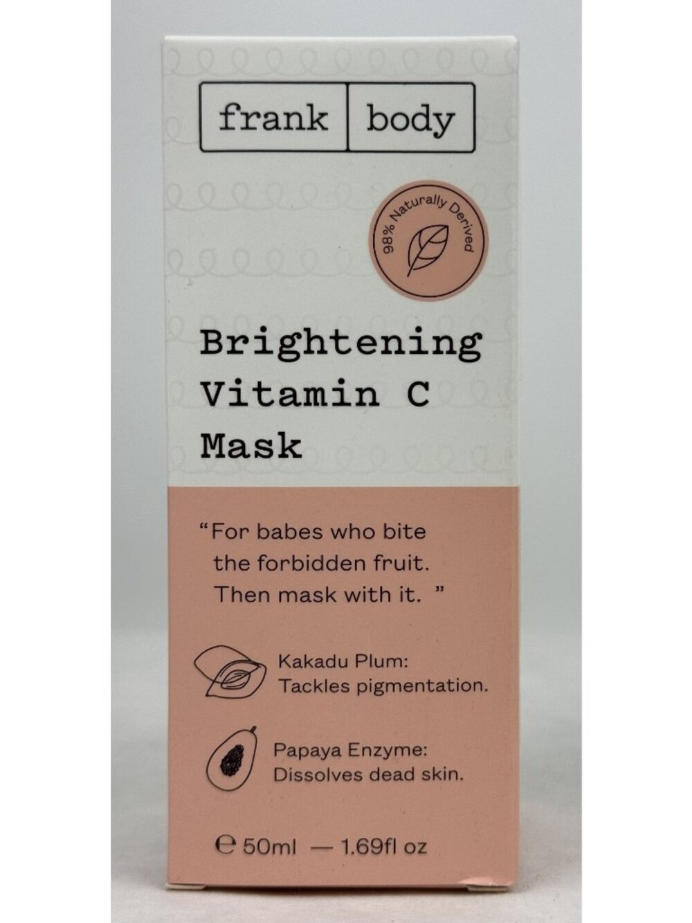 Frank Body Brightening Vitamin C Mask 50ml 1.69 fl oz Gentle Resurfacing NEW